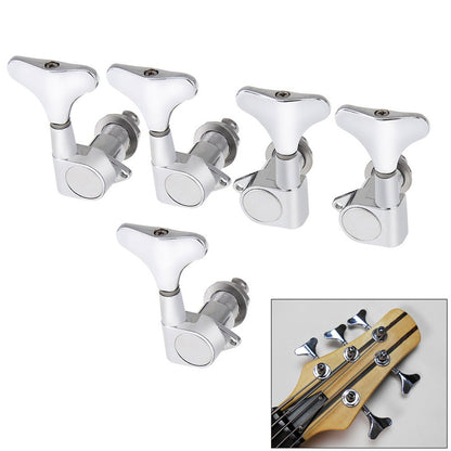 RM 5 String 5PCS 3L2R BASS CHROME Guitar Machine Head SET Tuning Pegs Ibanez Yamaha Type - Reco Music Malaysia