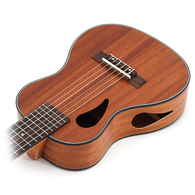 RM 28in 6 String Guitalele with Padded Bag & Acc Nylon String - Dark Brown Side Hole - Reco Music Malaysia