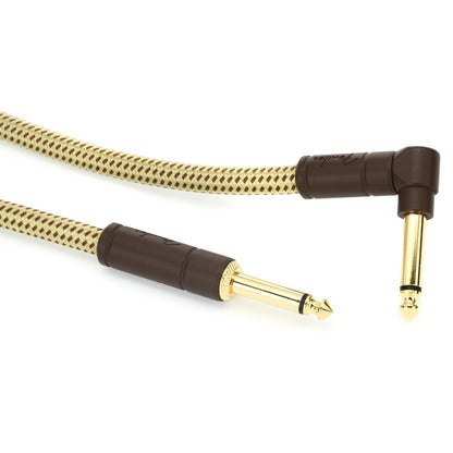 Fender 0990820078 Deluxe Series 25ft Straight To Angled TWEED Instrument Cable - Reco Music Malaysia