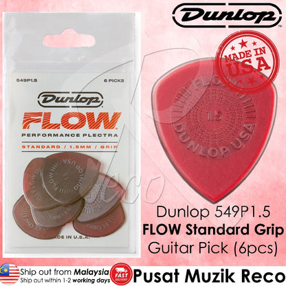 Jim Dunlop 549P150 Ultex Flow Standard Grip 1.5mm Guitar Pick Player Pack - Reco Music Malaysia