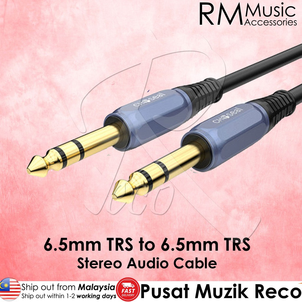 RM QS0513 Choseal 6.5mm TRS to 6.5mm TRS Stereo Cable 1/4 inch TRS to 1/4 inch TRS Balanced Interconnect Cable 1.5M / 5ft - Reco Music Malaysia