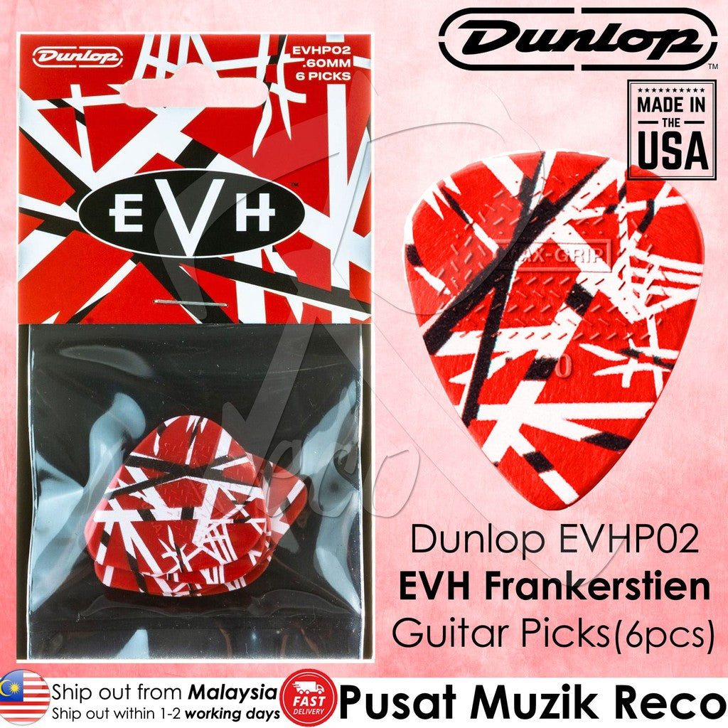 Jim Dunlop EVHP02 Eddie Van Halen Frankenstein Max Grip 0.60mm - 6 Pack - Reco Music Malaysia