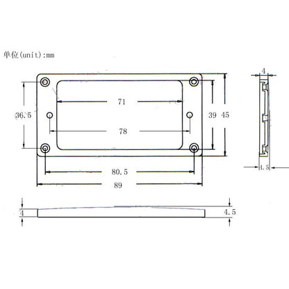 RM 7C/3150-CH Flat Humbucker Metal Pickup Frame Mounting Ring 4mm, Chrome - Reco Music Malaysia