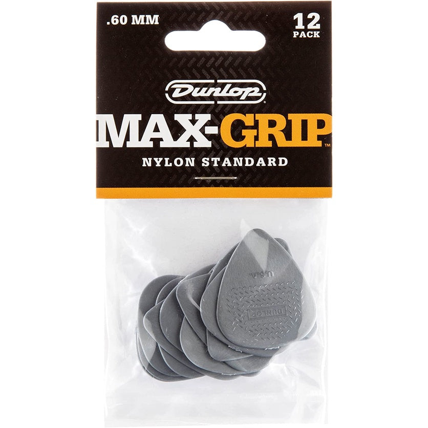 Jim Dunlop 449P.60 MAX GRIP Nylon Standard Guitar Pick, 0.6MM (12Pcs/Pack) - Reco Music Malaysia