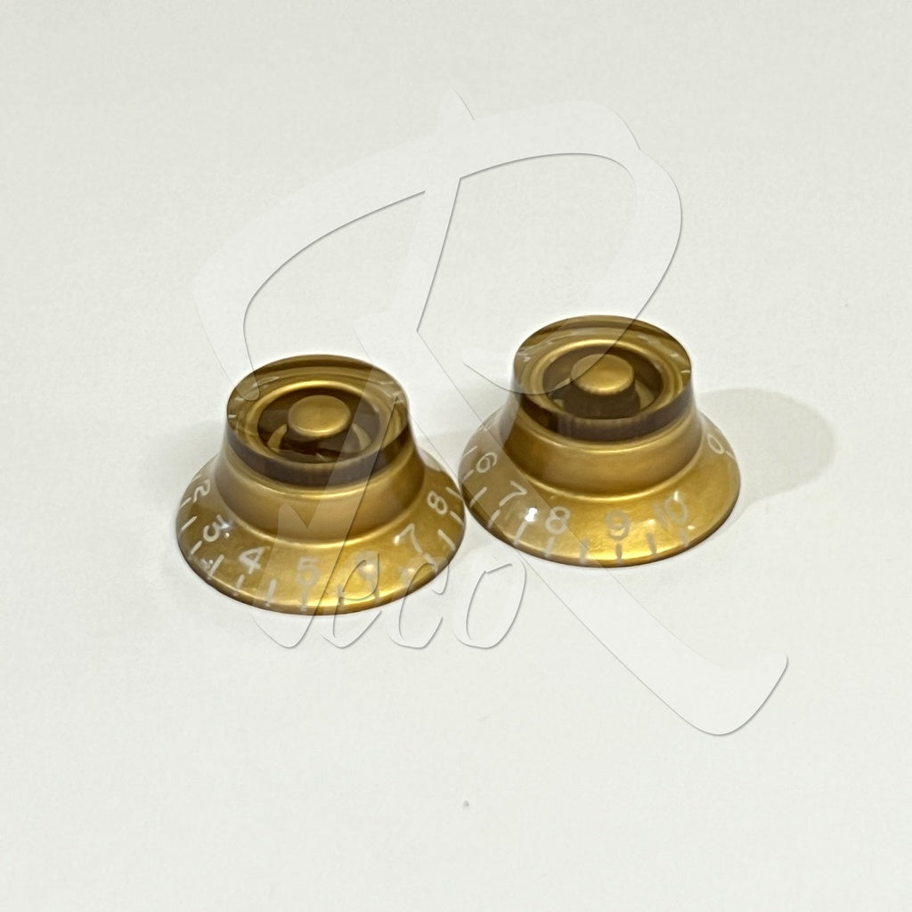 RM GF-0066GD24 24 Spline CTS LP Electric Guitar Bell Control Volume Tone Knobs, Gold - Reco Music Malaysia