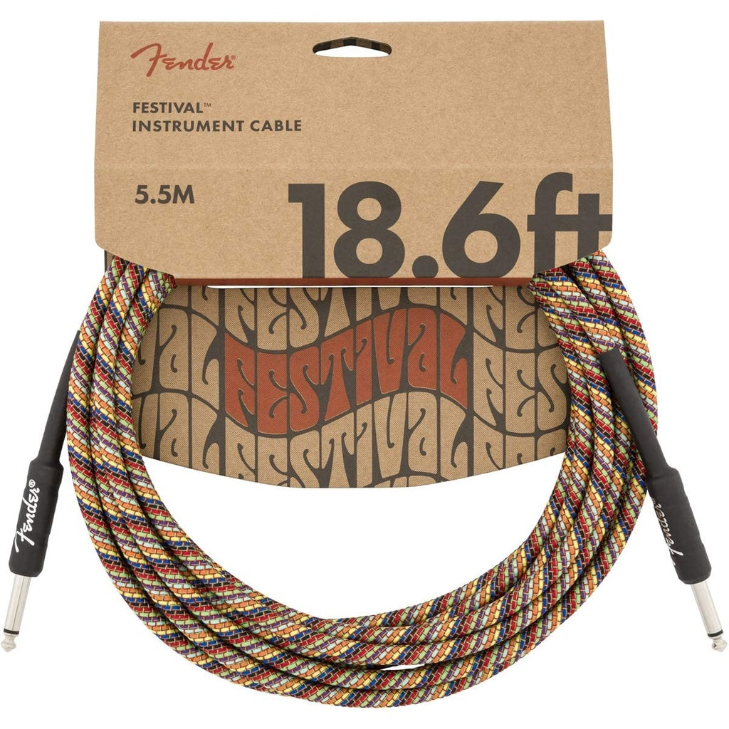 Fender 0990918299 18.6Ft Rainbow Festival Hemp Straight Instrument Cable