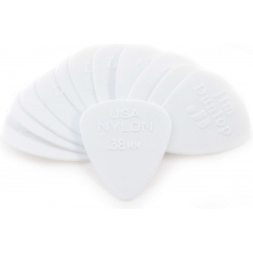 Jim Dunlop 44P038 White 0.38mm NYLON Standard Guitar Picks Player Pack 12-Pack - Reco Music Malaysia