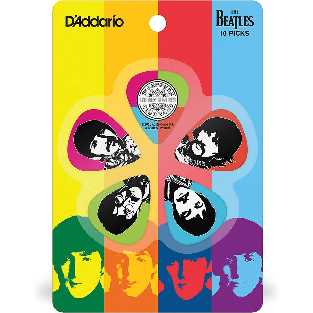 D'Addario 1CWH4-10B6 The Beatles 50th Anniversary Signature Guitar Picks(.50mm), x10pcs - Reco Music Malaysia