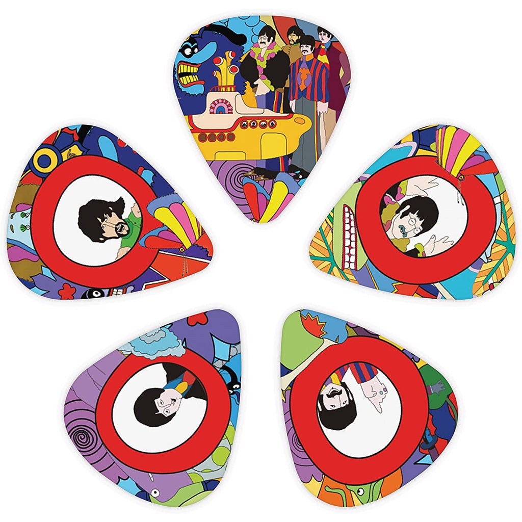 D'Addario 1CWH4-10B7 The Beatles Yellow Submarine 50th Anniversary Guitar Picks, Medium Gauge (.70mm), 10-Pack - Reco Music Malaysia