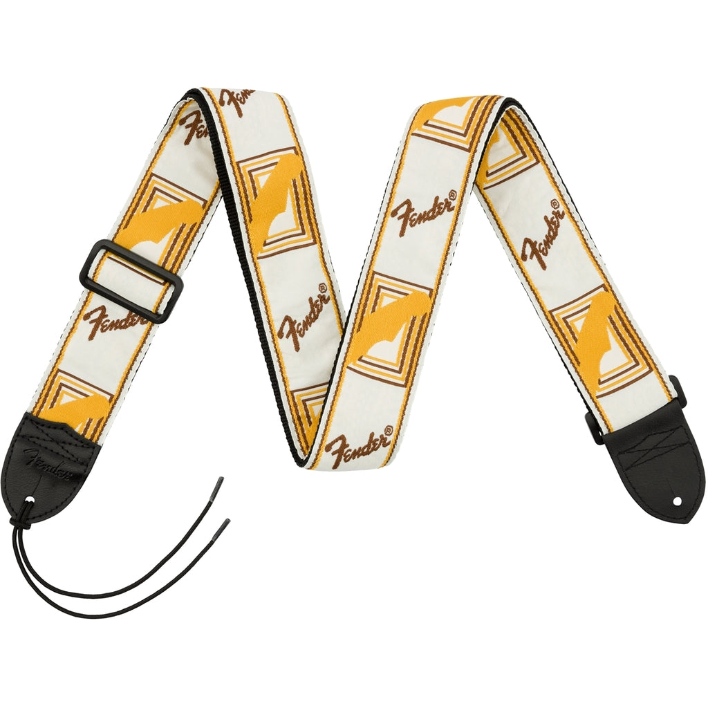 Fender®0990683000 2 Inch Monogrammed Guitar Straps - White/Brown/Yellow - Reco Music Malaysia