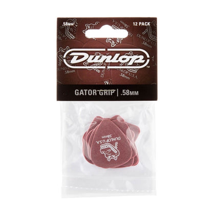 Jim Dunlop 417P058 Gator Grip Guitar Picks, .58mm Red (12-pack) - Reco Music Malaysia