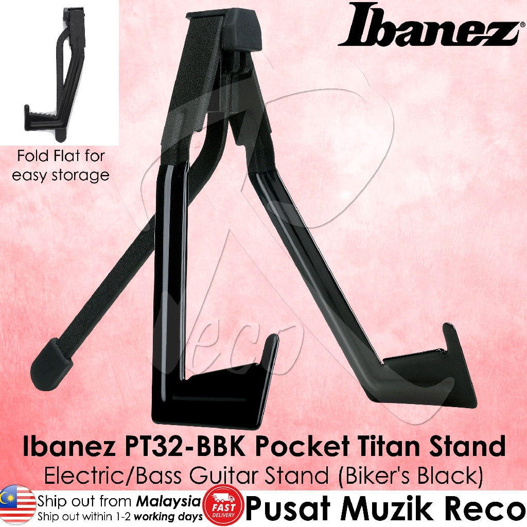 Ibanez PT32-BBK Pocket Titan Stand Electric /Bass Guitar Stand - Reco Music Malaysia