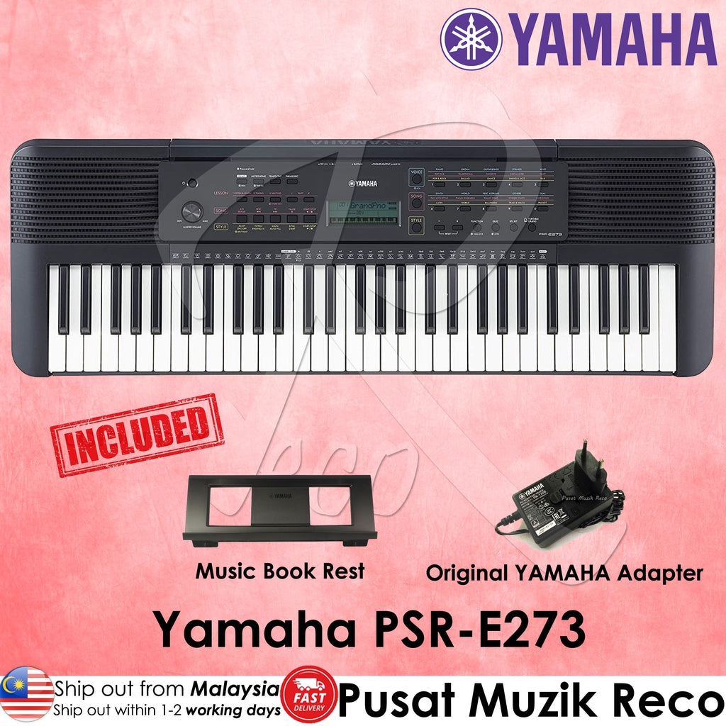 Yamaha PSR-E273 61 Keys Portable Keyboard with ORIGINAL Adapter - Reco Music Malaysia