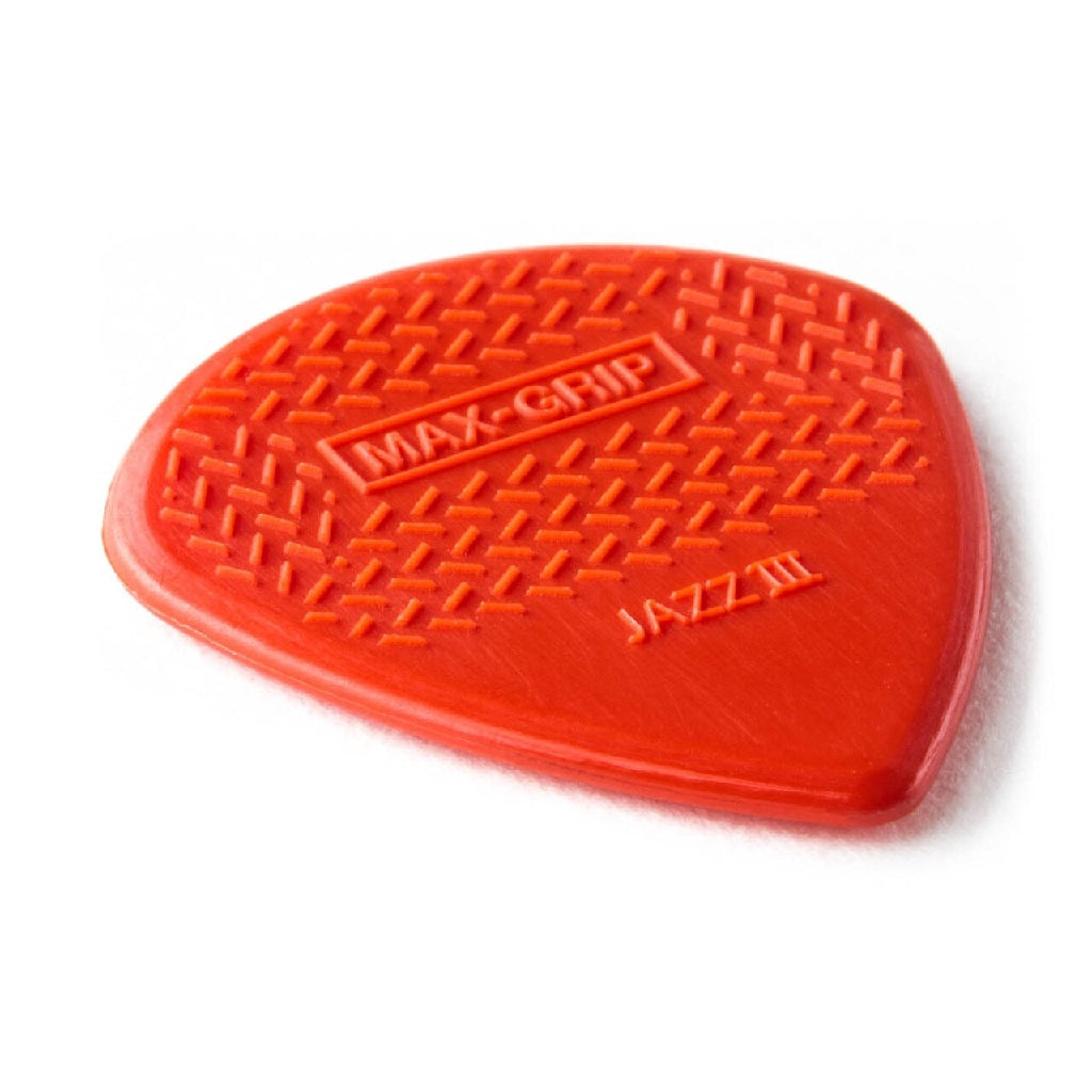 Jim Dunlop 471P3N Red Nylon Max Grip Jazz III 1.38mm Guitar Picks Player Pack - Reco Music Malaysia