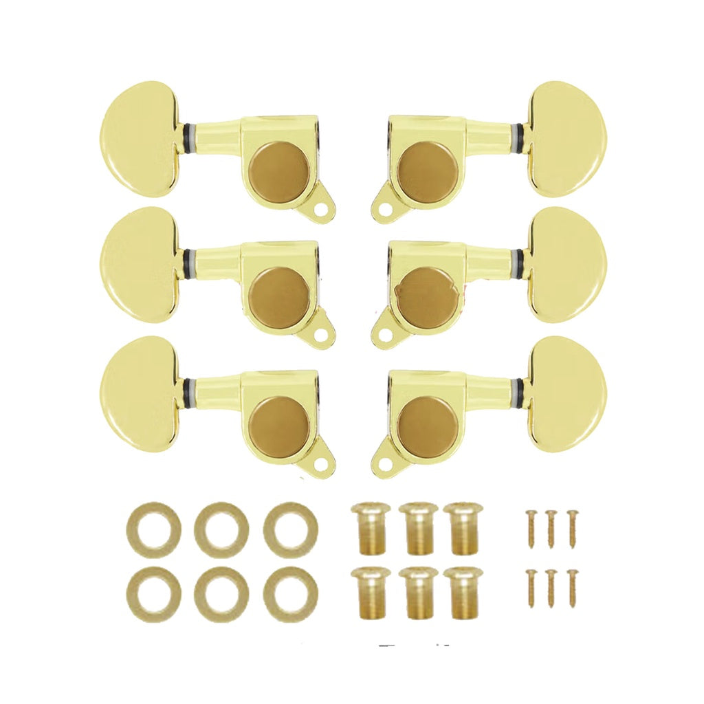 Alice AD-016JP Gold Plated Acoustic Guitar Machine Head SET 3+3 Tuning Peg Tuner Diecast Machine Head 3R3L - Reco Music Malaysia