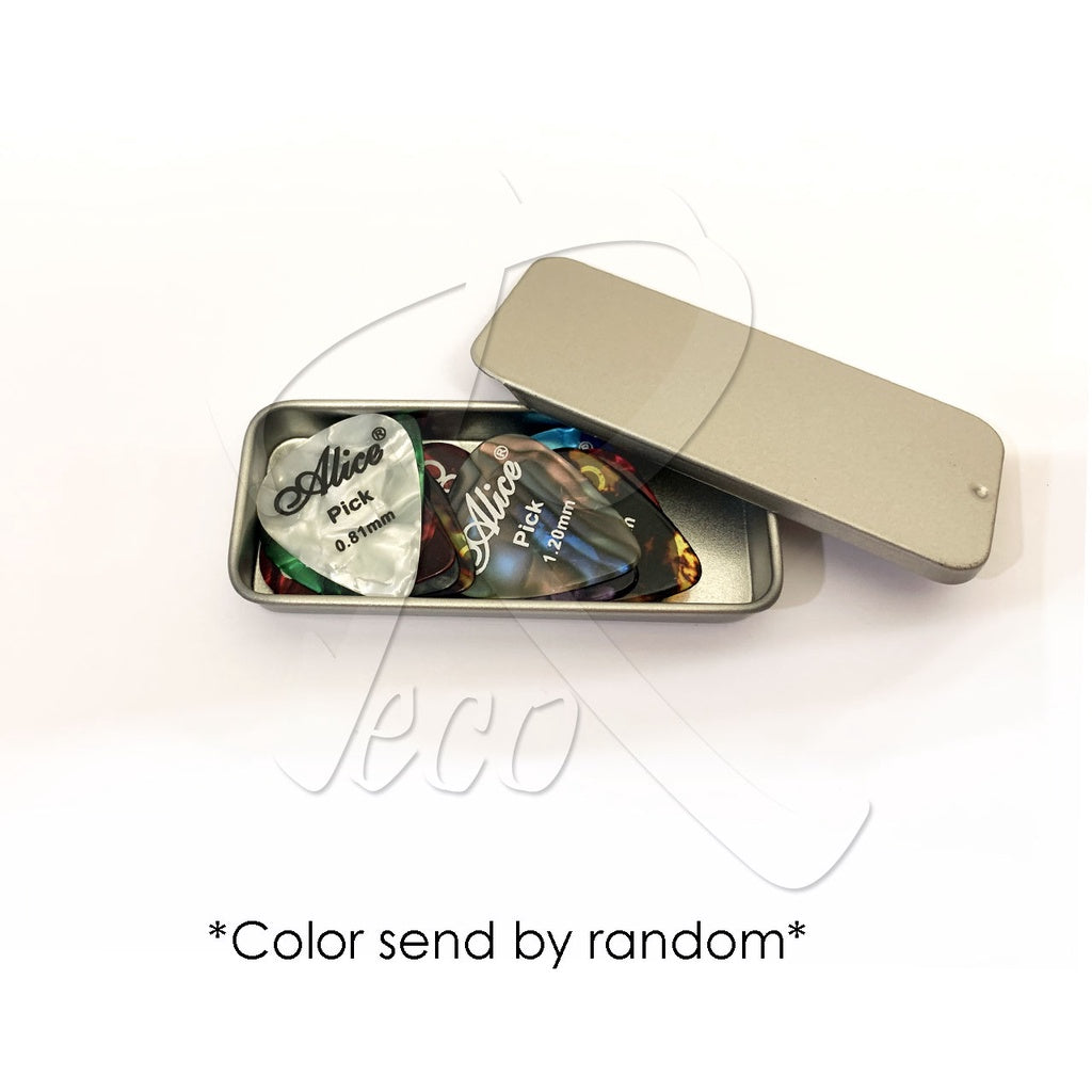 RM Alice Celluloid Guitar Pick (12pcs) Mixed Size with Aluminum Pick Tin Pick Case - Reco Music Malaysia