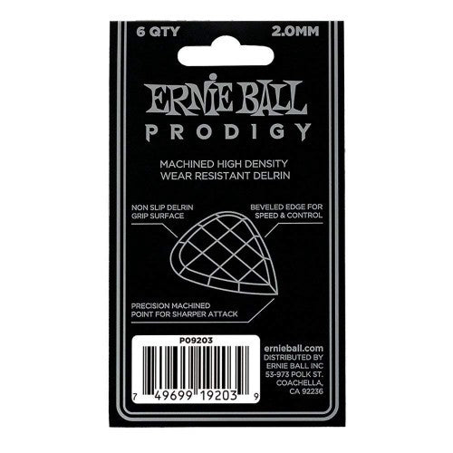 Ernie Ball PO9203 2.0mm White MINI Prodigy Guitar Picks, Pack Of 6 - Reco Music Malaysia