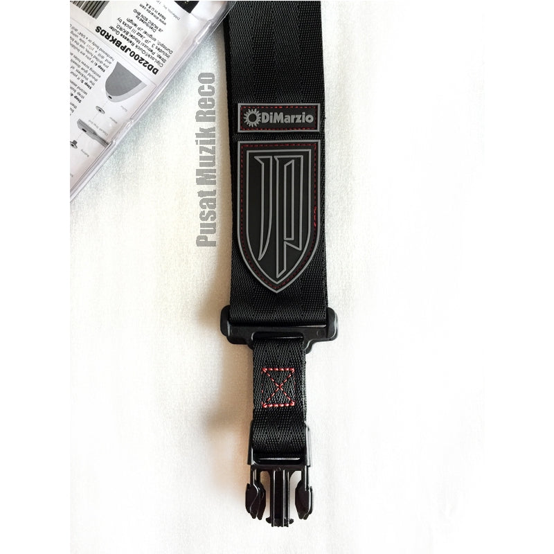 DiMarzio DD2200JPBKRD John Petrucci 2 Inch Nylon ClipLock Quick Release Guitar Strap - Red | Reco Music Malaysia