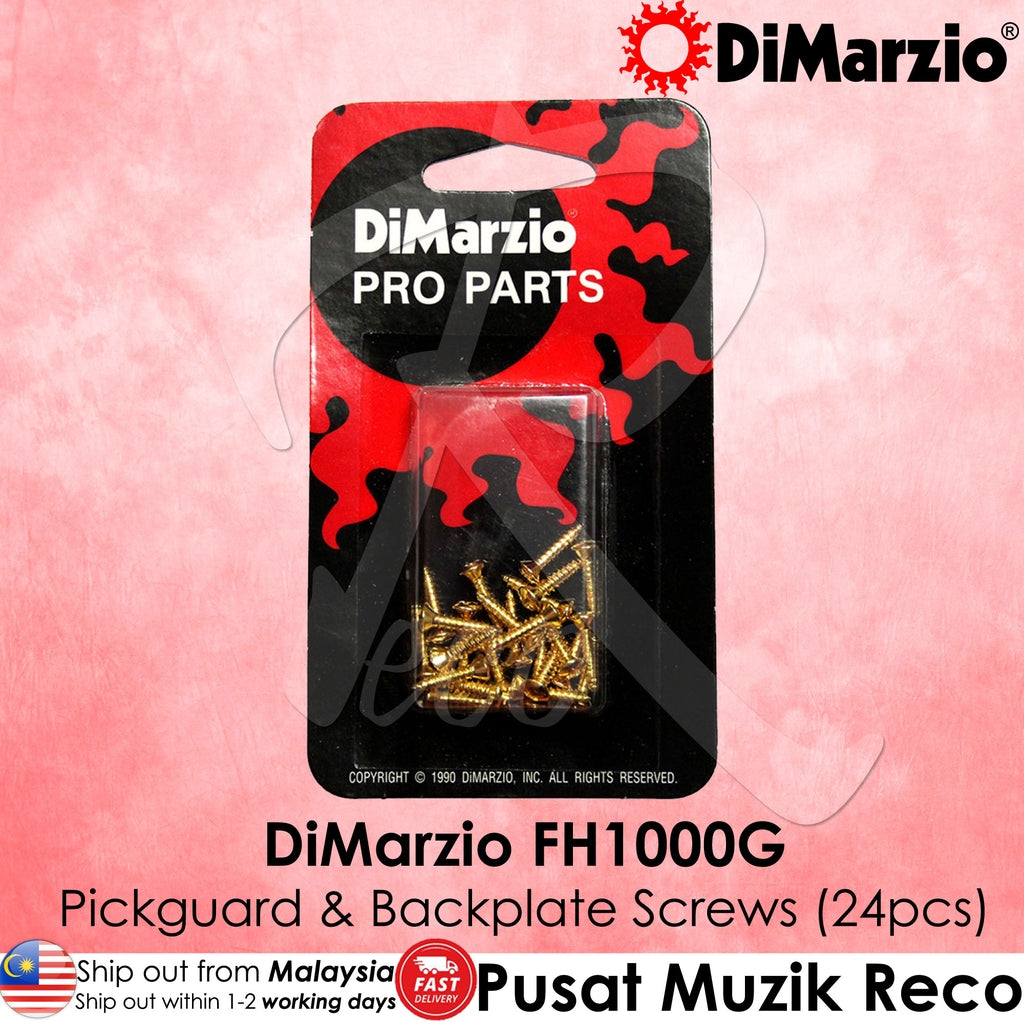 DiMarzio FH1000G Electric Guitar Pickguard and Backplate Screws, Gold (set of 24) - Reco Music Malaysia