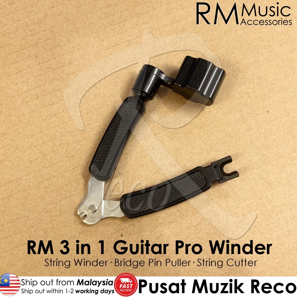 RM Guitar Pro-Winder 3 in 1 - Guitar Winder + String Cutter + Pin Puller - Reco Music Malaysia