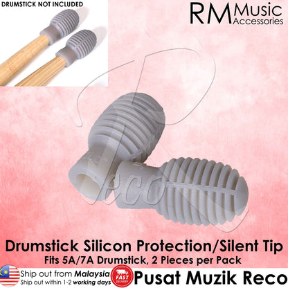 RM Drumstick Silicon Protection Tip Silent Tip for Drum Practice - Reco Music Malaysia