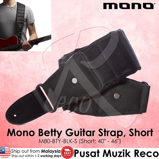 Mono M80-BTY-BLK-S M80 3 Inch Betty Short Padded Black Guitar Strap - Reco Music Malaysia