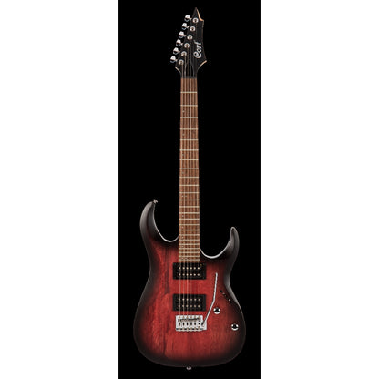 Cort X100 OPBB Open Pore Black Cherry Burst 24 Frets Electric Guitar with Bag - Reco Music Malaysia