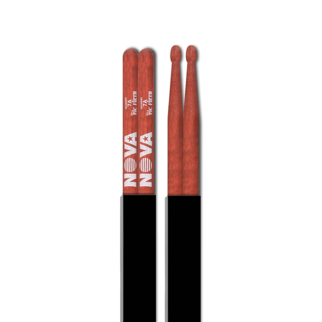 Vic Firth Nova N7AR Hickory Drumsticks Drum Stick Drumstick 7A Red - Reco Music Malaysia