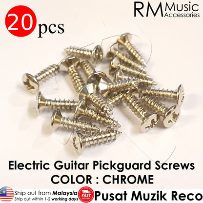 RM W-6-3012-93 Electric Guitar Pickguard Cover Screws Screw 20pcs - Reco Music Malaysia