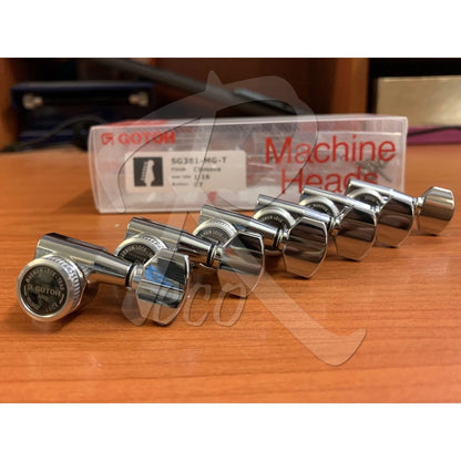 GOTOH SG381-MGT-07 Electric Guitar Magnum Locking Tuner Machine Head SET 6 in Line Chrome SG381 MGT 07 - Reco Music Malaysia