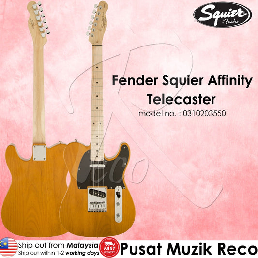 Fender Squier 0310203550 Affinity Telecaster Electric Guitar, Butterscotch Blonde - Reco Music Malaysia