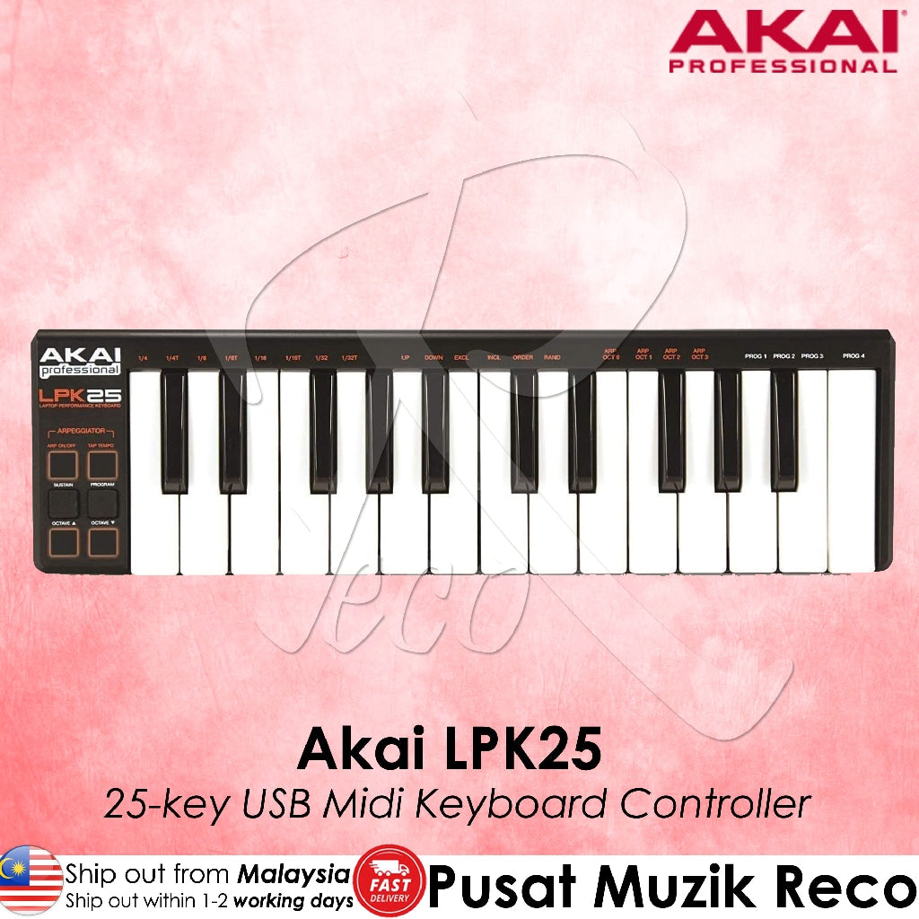 Akai LPK25 25-key Professional USB Midi Keyboard Controller - Reco Music Malaysia