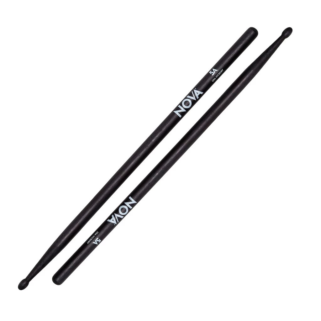 Vic Firth Nova N5AB USA Hickory Wood Tip Drumsticks 5A Black - Reco Music Malaysia