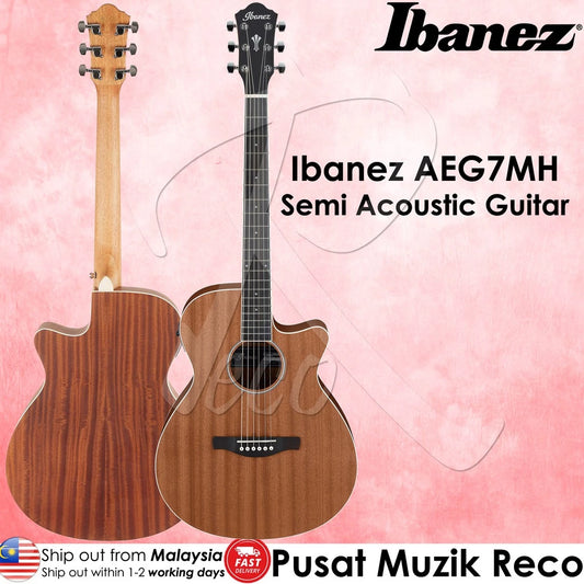 Ibanez AEG7MH OPN Open Pore Natural Acoustic Guitar - Reco Music Malaysia