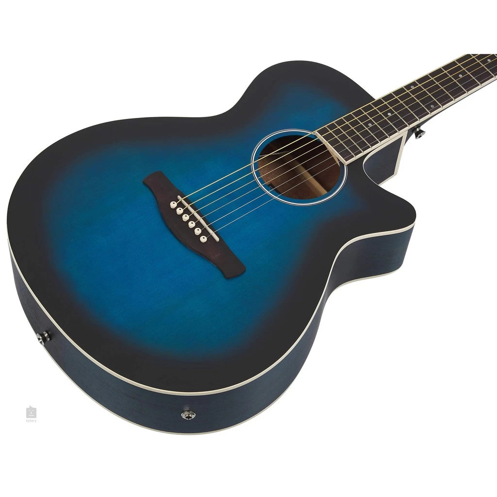 Ibanez AEG7 TBO Transparent Blue Sunburst Open Pore Slim Body Semi Acoustic Guitar Acoustic-Electric Guitar - Reco Music Malaysia