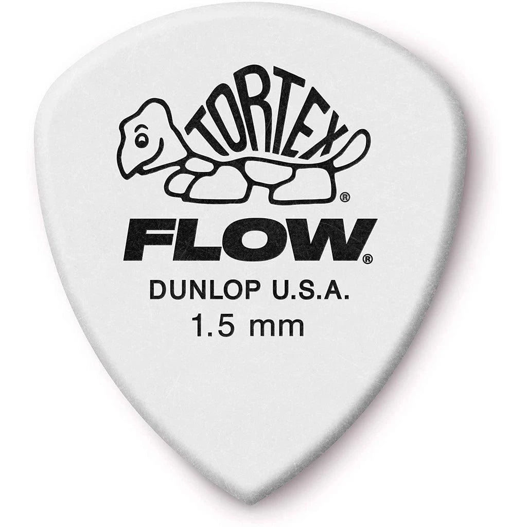 Jim Dunlop 558P150 Tortex Flow Standard 1.50mm Guitar Picks Player Pack, White (12pcs) - Reco Music Malaysia