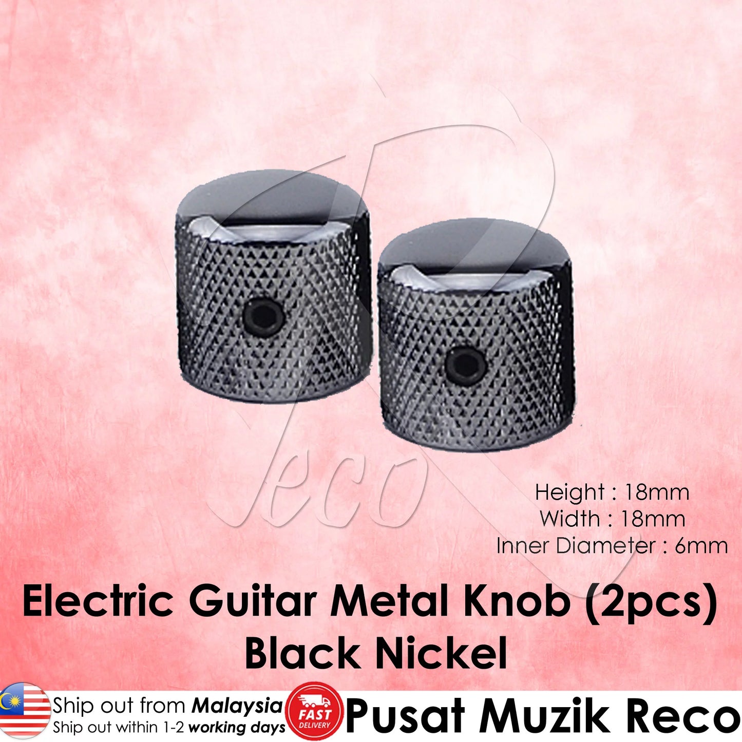 RM High Quality Electric Guitar Metal Knob Volume Tone Control Knob - Reco Music Malaysia