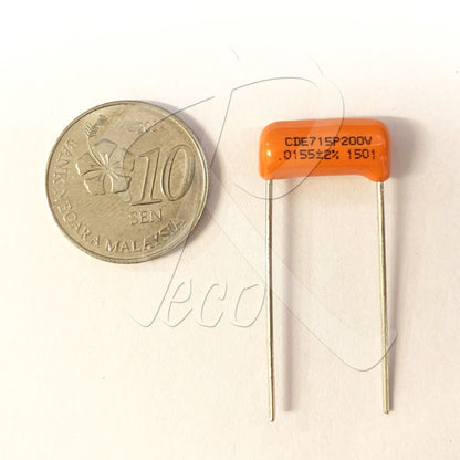 CDE Sprague CDE715P 153J 0.0155UF 200V Guitar Orange Drop Capacitor Tone Caps - Reco Music Malaysia