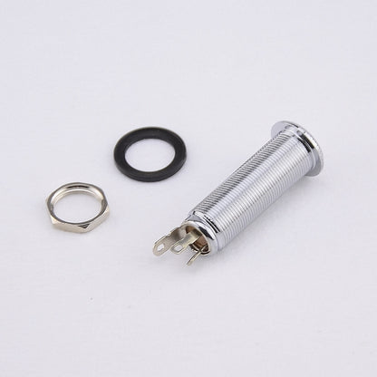 RM 0397-93 BLACK Electric Guitar/Bass Guitar Stereo Long Threaded Output Jack - Reco Music Malaysia