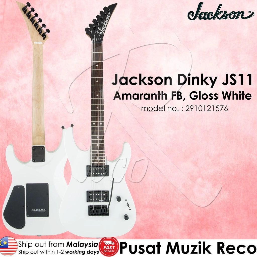 Jackson 2910121576 JS Series Dinky JS11 Electric Guitar with Tremolo, Amaranth Fingerboard, Snow White - Reco Music Malaysia