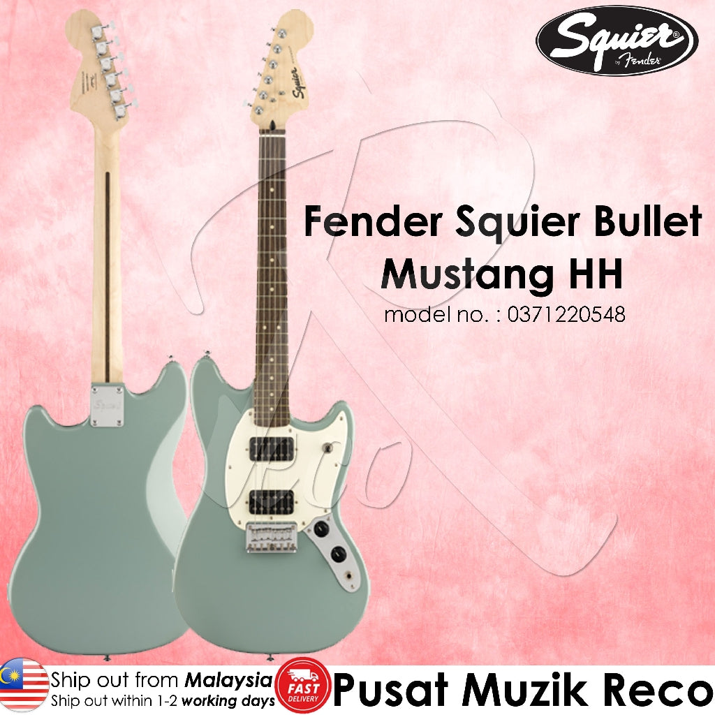 Fender Squier 0371220548 Sonic Grey Bullet Mustang HH Laurel Fingerboard Electric Guitar - Reco Music Malaysia