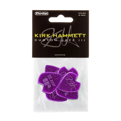 Dunlop 47PKH3NPS Kirk Hammett Purple Sparkle Signature Jazz III Guitar Picks - Reco Music Malaysia