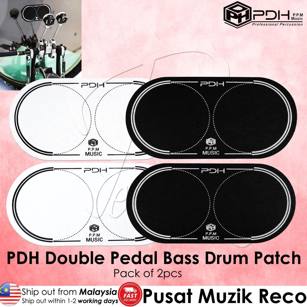 PDH B002/WH WHITE Double Bass Drum Pedal Pedal Pad Kick Pad Patch Head Protection - Reco Music Malaysia