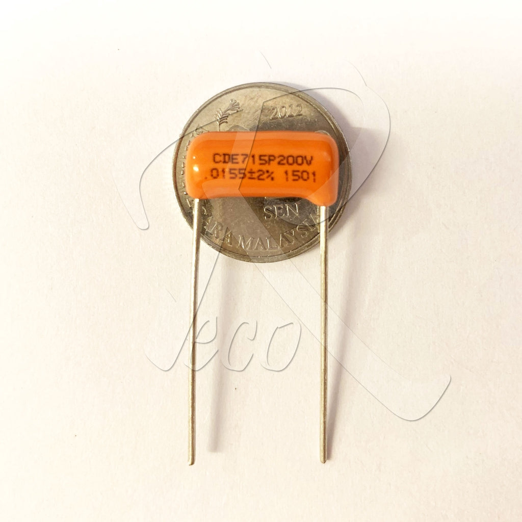 CDE Sprague CDE715P 153J 0.0155UF 200V Guitar Orange Drop Capacitor Tone Caps - Reco Music Malaysia