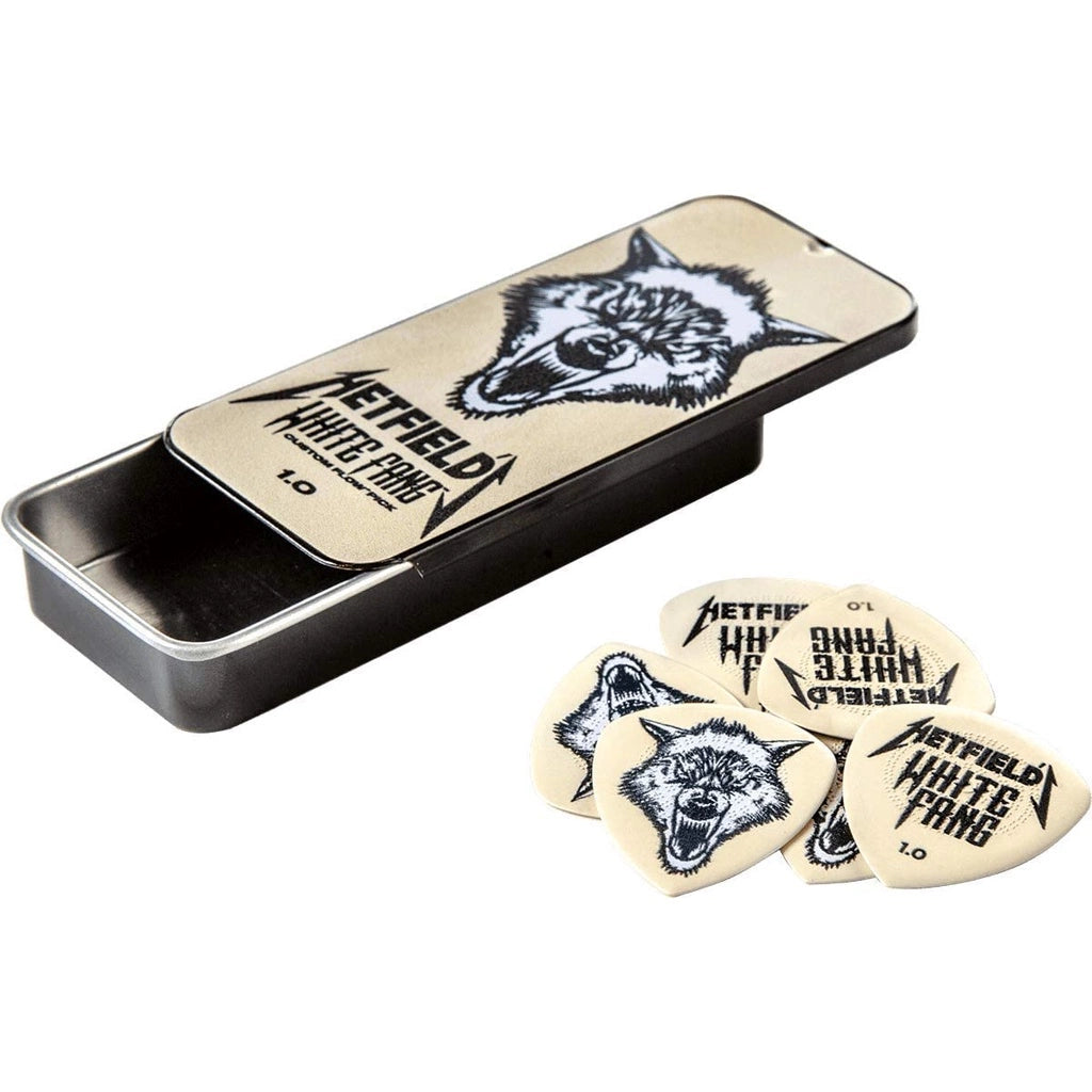 Jim Dunlop PH122T100 James Hetfield White Fang Custom Guitar Pick 1.00mm Guitar Pick in Tin (6pcs) - Reco Music Malaysia