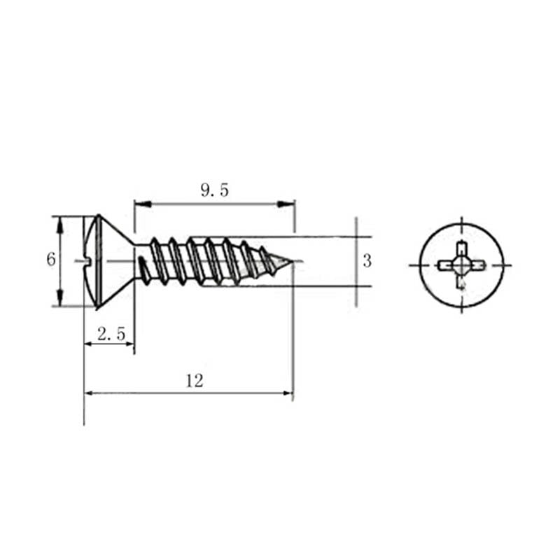 RM W-6-3012-93 Electric Guitar Pickguard Cover Screws Screw 20pcs - Reco Music Malaysia