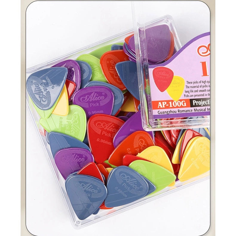 RM Alice Nylon Guitar Pick (12pcs) Mixed Size with Aluminum Pick Tin Pick Case - Reco Music Malaysia