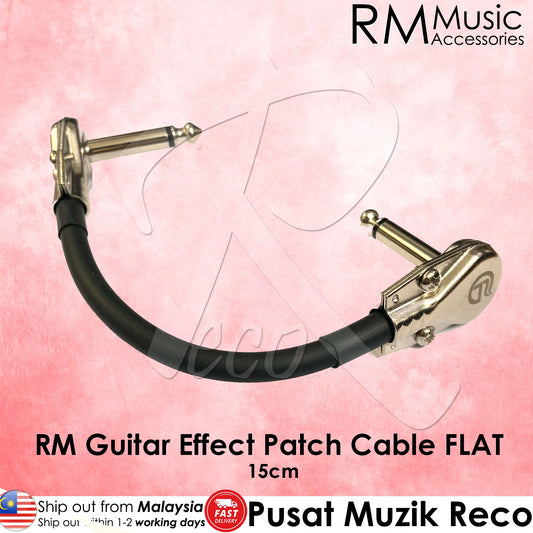 RM Guitar Effect Patch Cable FLAT / PANCAKE Head - 15cm - Reco Music Malaysia