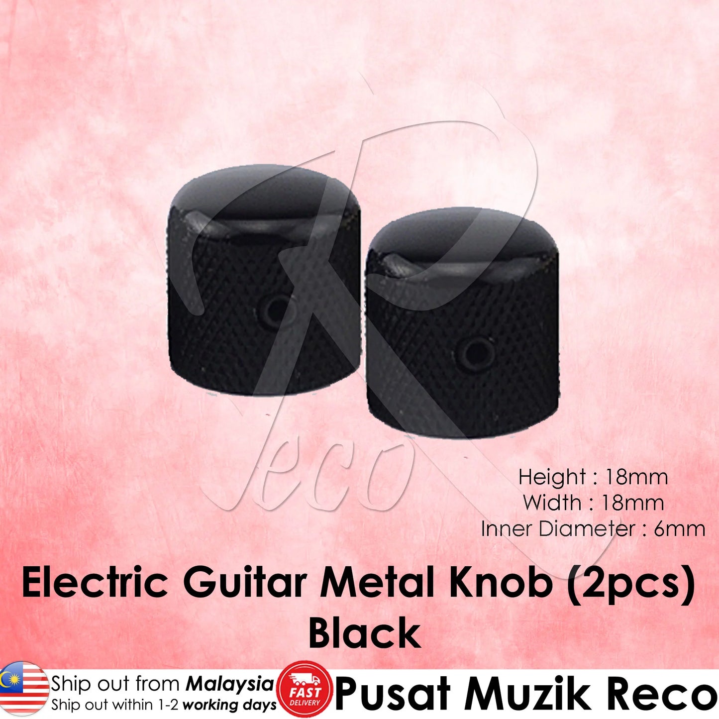 RM High Quality Electric Guitar Metal Knob Volume Tone Control Knob - Reco Music Malaysia