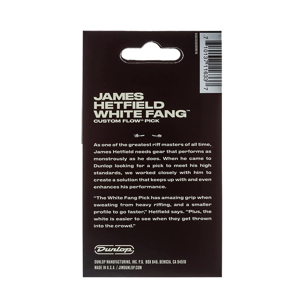 Jim Dunlop PH122P114 James Hetfield White Fang Custom Guitar Pick 1.14mm Guitar Picks Player Pack (6pcs) - Reco Music Malaysia